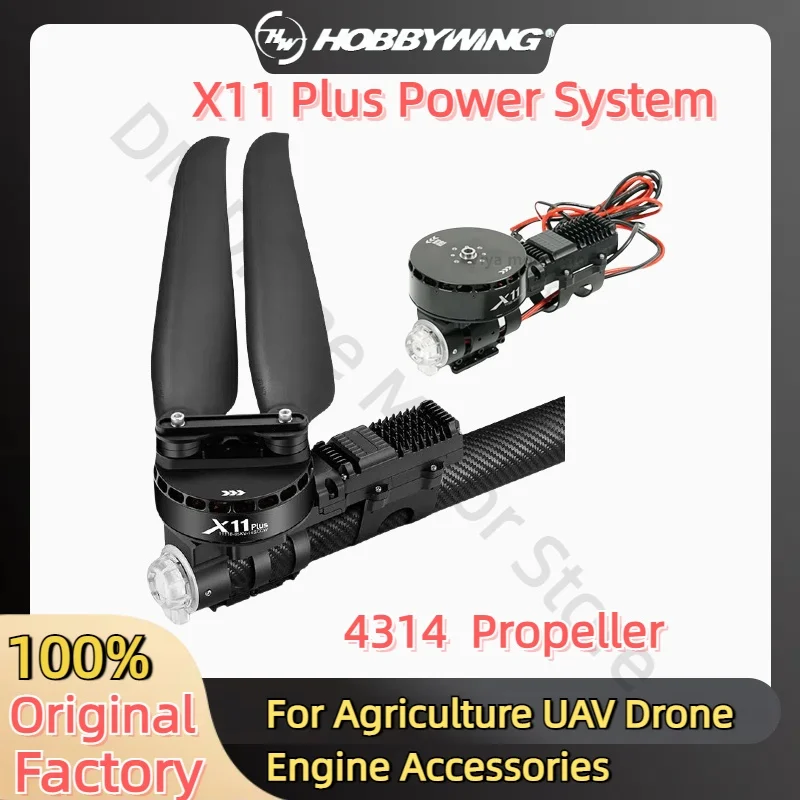 Hobbywing Plant Protection X11 Plus Motorvermogen 37 kg per rotor 14S Drone UAV-motor 4314 Klapschroef Borstelloos vliegtuig