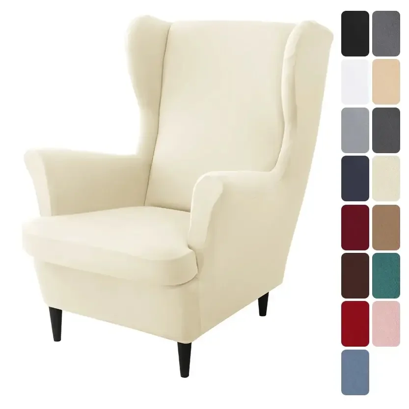 

Elastic Wing Chair Covers Stretch Spandex Wingback Slipcover Living Room Armchair Protector Soft Sofa Couch Cover Decoration