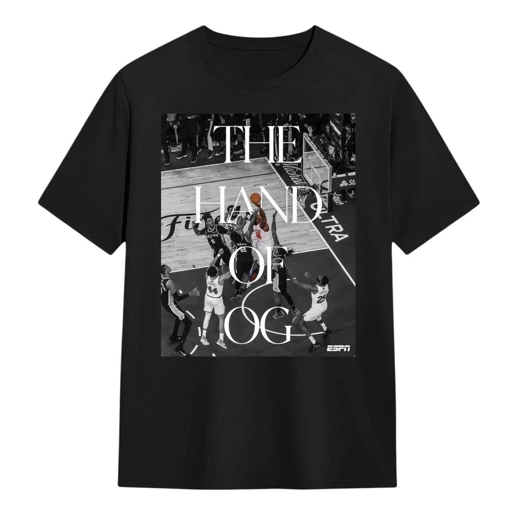 Camiseta Nova 2026 The Hand Of OG Knicks Vs Spurs Para Fãs, Masculina E Feminina, 100% Algodão, Moda Y2K, Gola Redonda, Manga
