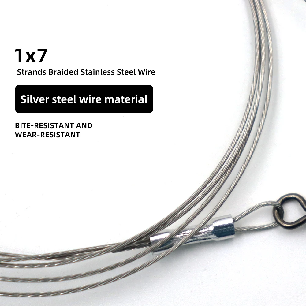 ZYZHE 1 Stück Lebendköder-Rig mit drei Drillingen, Angel-Stinger-Rig, 7 Stränge Stahl, ideal für Süßwasser- und Salzwasserfischen – Detail 5