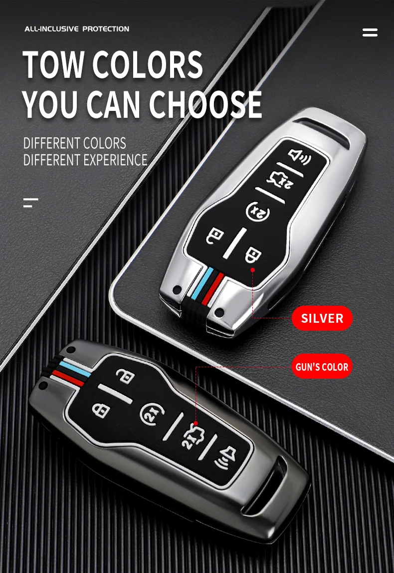 Car Key Case Cover Shell For Ford Fusion Mondeo Mustang F-150 Explorer Edge 2015 2016 2017 2018 Protect Fob Accessories