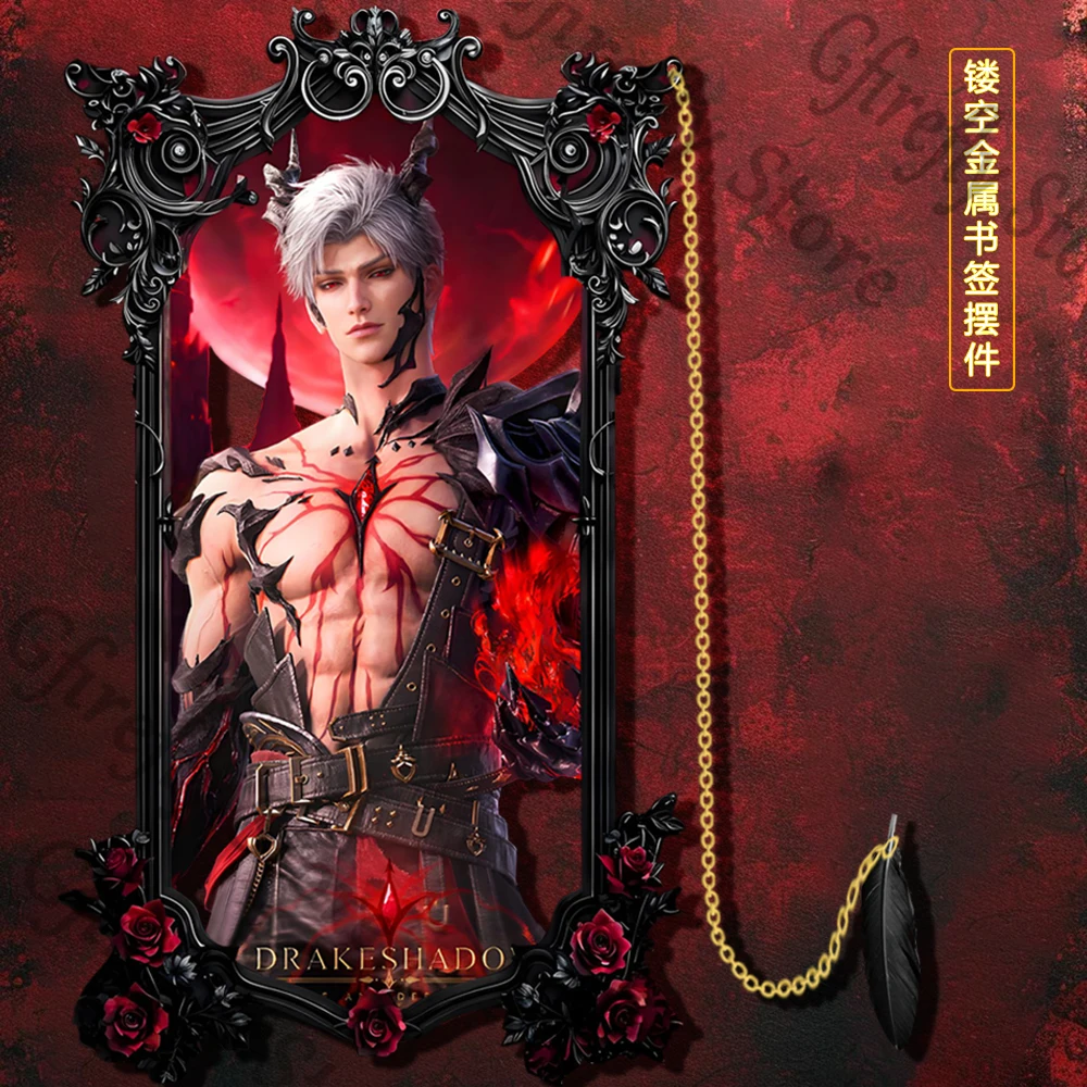 

Love and Deepspace Anime Hollow Out Sylus Metal Bookmark Label Reminiscence Bookend Colleagues Decoration Exquisite Gift