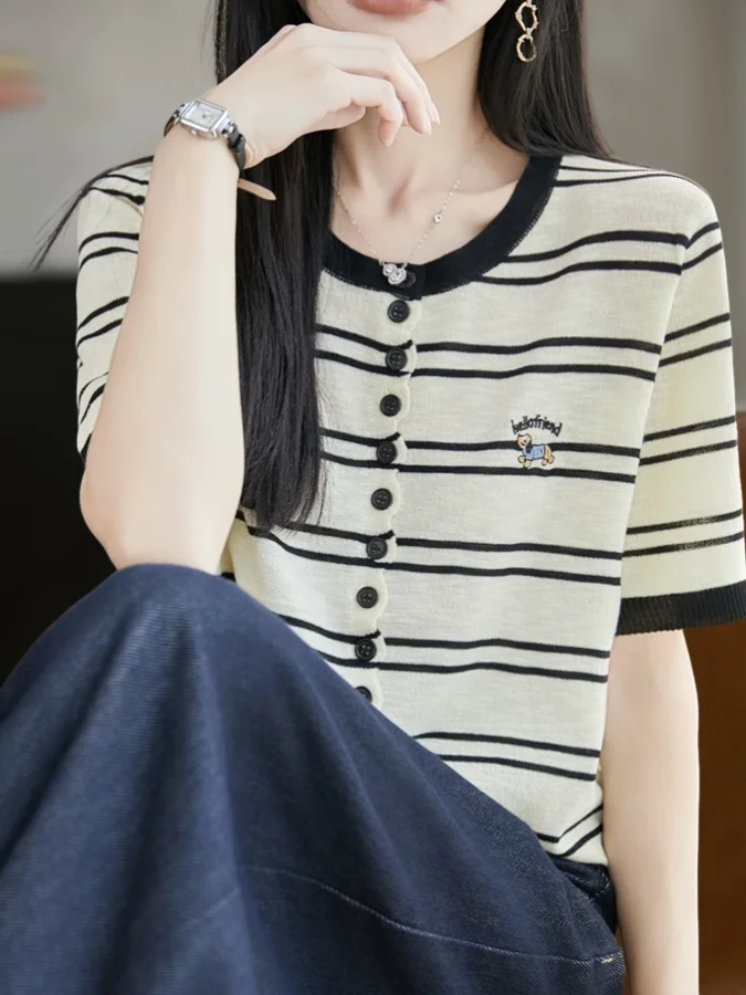 Camiseta de punto de seda hela - Summer Clothing Label reseña y precio