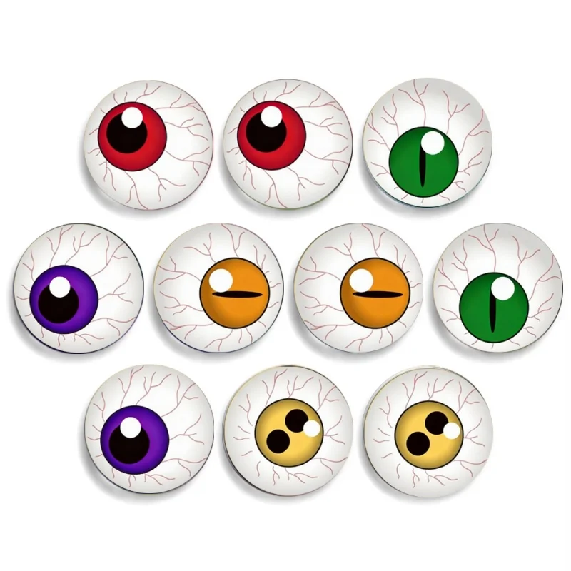10PCS In Pairs Glass Eyes Cabochons Round 12-30MM Round Dome Dragon Eye Cat Eye Toys DIY Jewelry Accessory