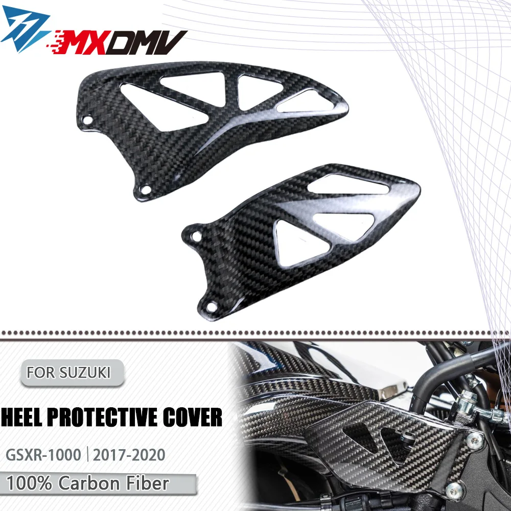 100% 3K Carbon  Fiber Heel Guards board Installation plate For Suzuki GSXR 1000 GSXR-1000 2017-2022