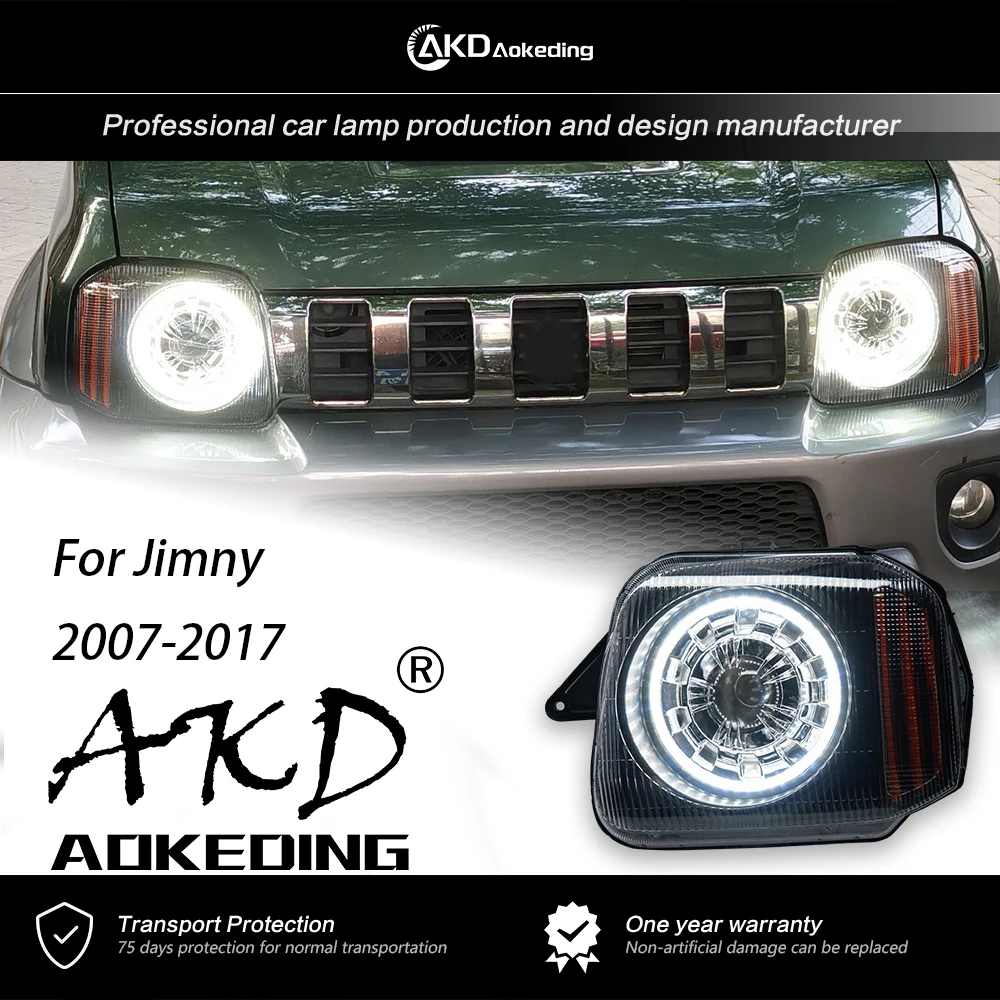 AKD Head Lamp For Suzuki Jimny Headlights 2007-2017 DRL H7 LED Bi Xenon Bulb Assembly upgrade Dynamic Signal Accessories