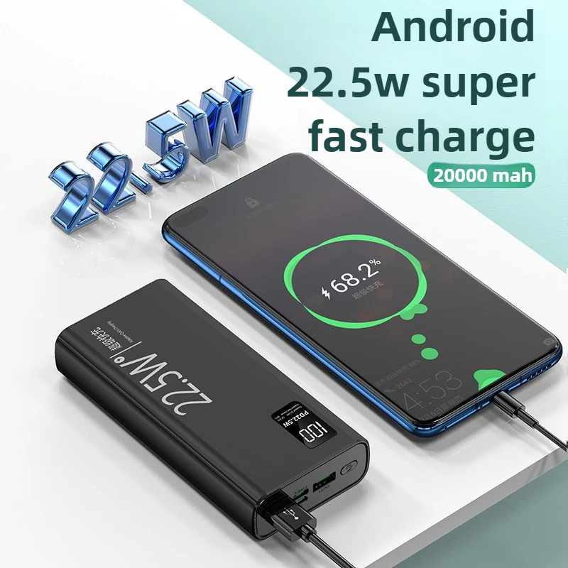 

22.5W Fast Charging Super Large-Capacity Power Bank 20000mAh Mobile Power Supply Compatible with Huawei and Apple