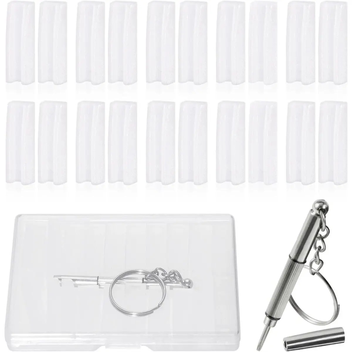 【2026 TOP Global】▼△◑Flat Nose Plier Replacement Tips with Storage Box Screwdriver Pair of 10 Replacement Jaws for Flat Nose Plie