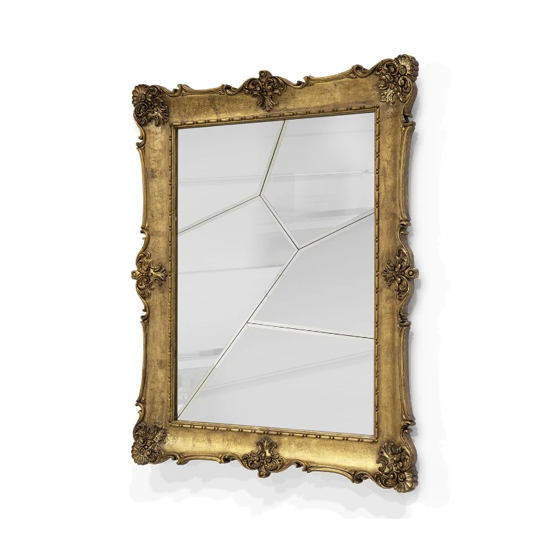 Living room wall decorative mirror retro villa home high-end art mirror light luxury designer wall-mounted enigma mirror