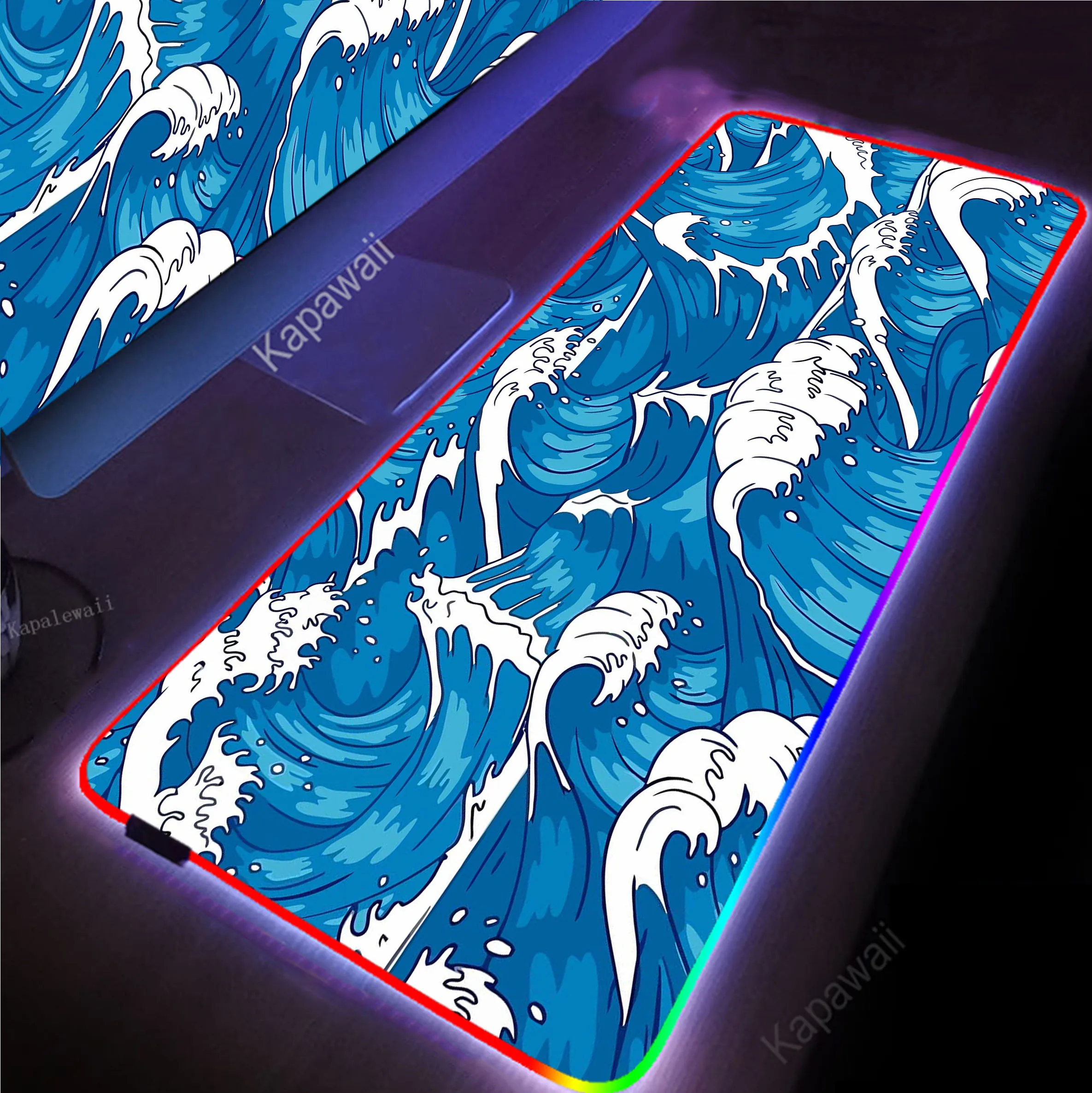 

Great Wave Off RGB LED Backlit Gaming Mousepad Gamer Speed Accessories Keyboard Pads Computer Mouse Pad Large Mouse Mat XXL