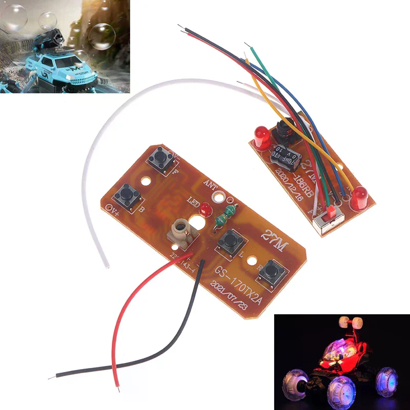 Quality 4CH RC Remote Control 27MHz Circuit PCB Transmitter + Receiver Board For RC Car Remote Control Toys Parts High