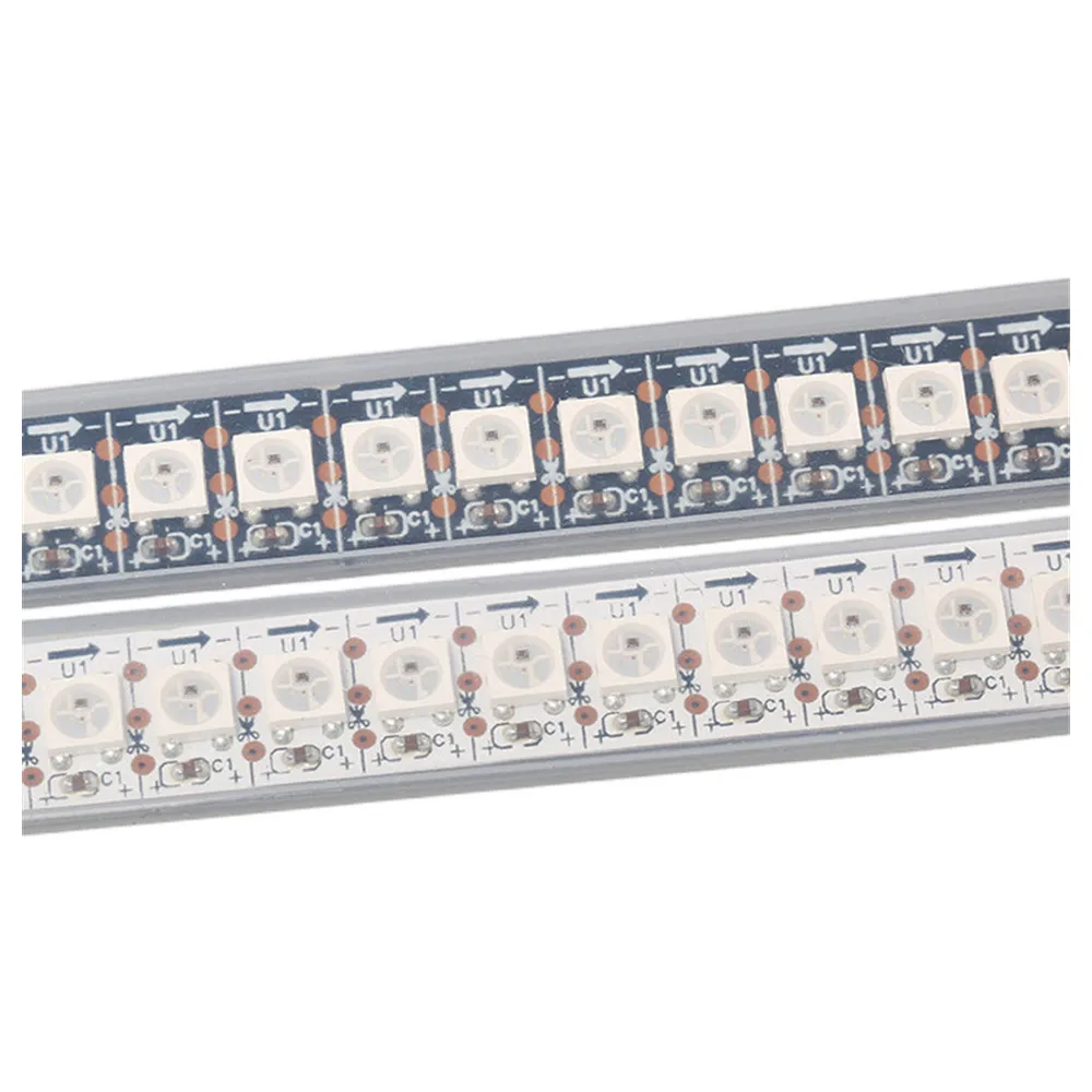 Smart RGB Pixel LED Strip, PCB preto e branco, DC 5V, 30 60 144 LEDs, 1m, 5m, WS2812B, IP30, IP67, DC5V