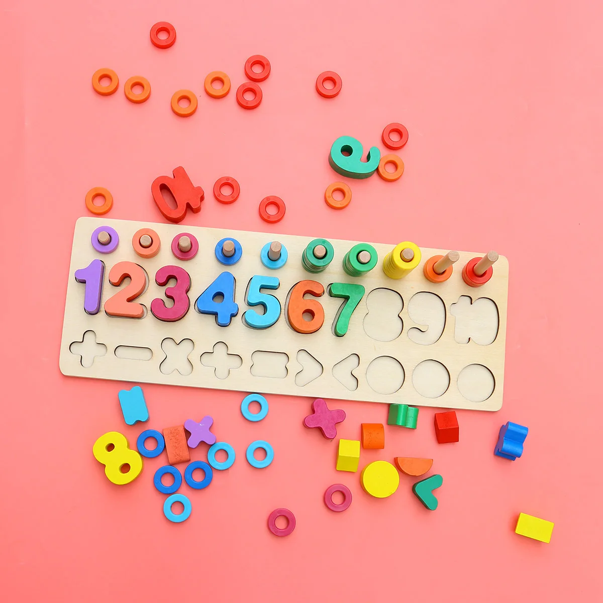 

Wooden Baby Intelligence Logarithmic Board Kids Puzzles Preschool Educational Colorful Shape Wooden Pieces Cognitive Competence