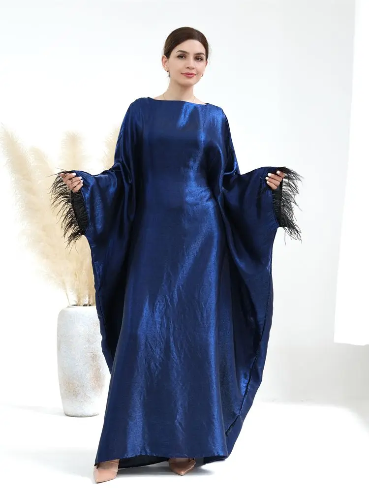 Ramadan Satin Abaya Turkey Islam Hijab Dress Niqab Muslim Fashion Jalabiya African Dresses For Women Robe Femme Musulmane Kaftan