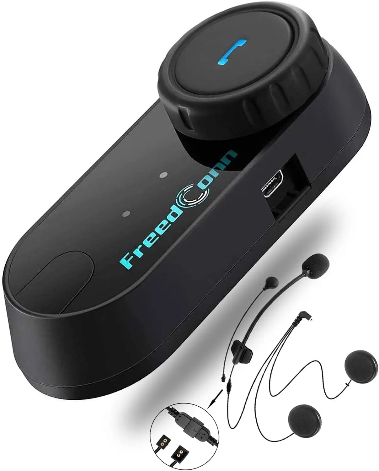 Auriculares TCOM VB con Bluetooth para casco de motocicleta, intercomunicador universal con sistema de comunicación, resistente al agua, 2 conductores, 800M