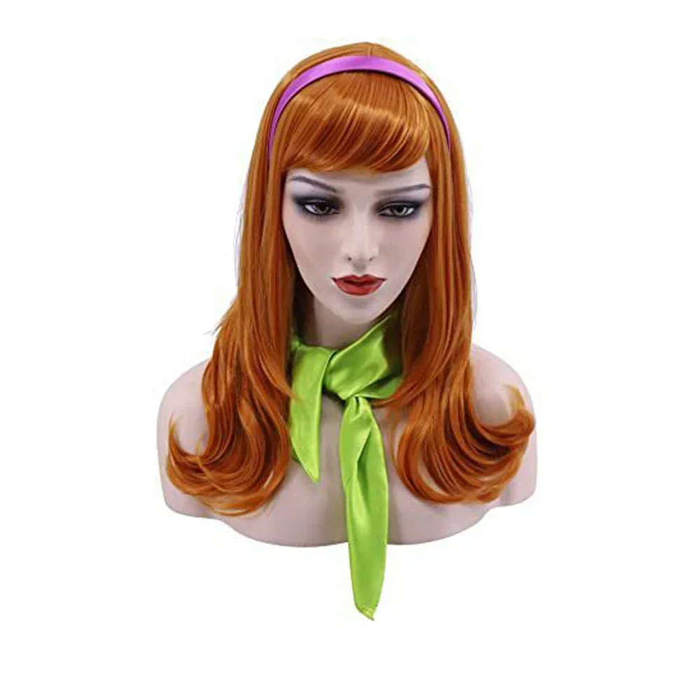 Daphne Cosplay Orange Wig Women\'s Long Hair Wig Hallowen Carnival Party Role Play Accessory