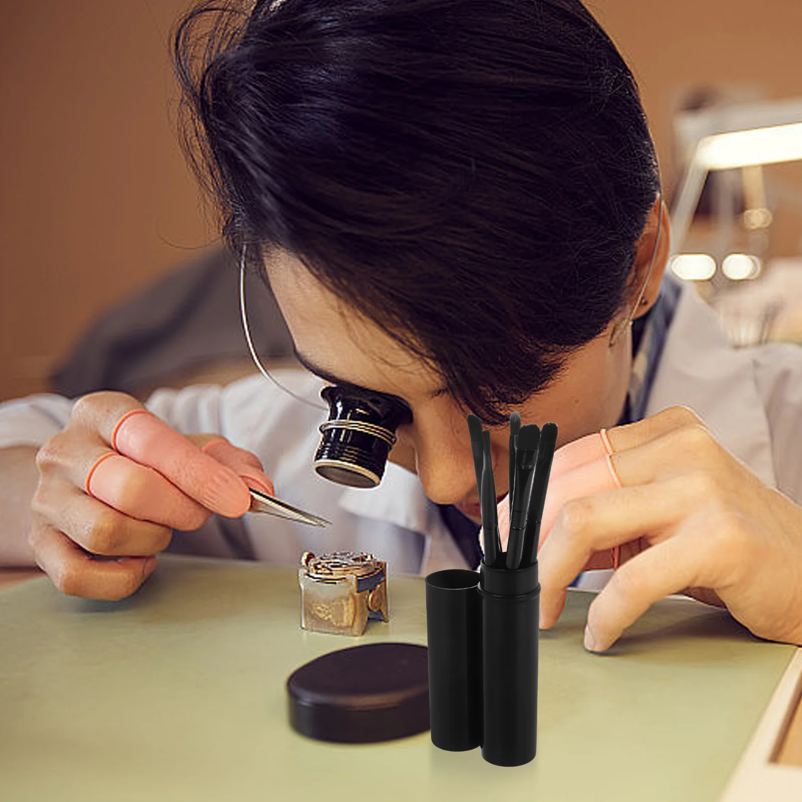 Cleaner Brush Kit 5 Brushes With Storage Box For Watch Repair Tools, Watch Parts Cleaning Set, Clock Maintenance, Jewelry