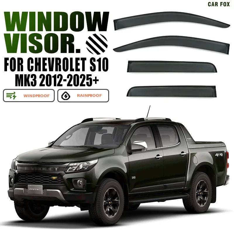 For CHEVROLET S10 Max Pickup Car Window Visor Awning Shelters Windshield Side Window Rain Sun Shade Auto Accessories Car Styling
