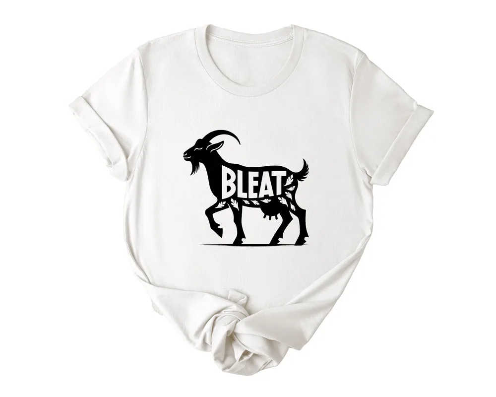 Men's T-shirt Black Goat Design Bleat Farm Animal Lovers Tee Anime Graphic T-shirts for Men Clothing Women Tees Y2K tops Unisex