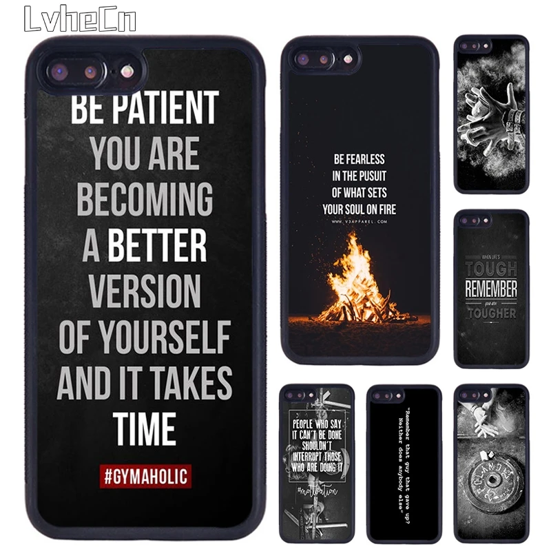 Motivational Gym Inspirational Quotes Phone Case For iPhone 14 15 16 13 12 Mini Max Cover For Apple 11 Pro Max 8 7 Plus SE