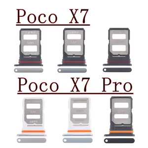 Bilashmart Sim Card Tray Reader Xiaomi Poco X7 Pro PocoX7Pro Micro SD Card Holder SIM Card Slot Adapter Connector Repair Parts