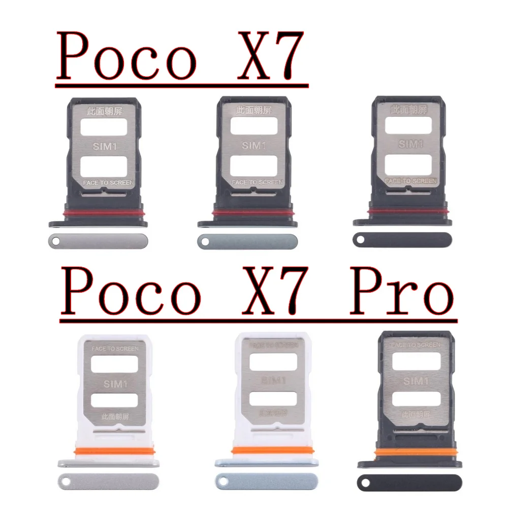 Sim Card Tray Reader For Xiaomi Poco X7 Pro PocoX7Pro Micro SD Card Holder SIM Card Slot Adapter Connector Repair Parts
