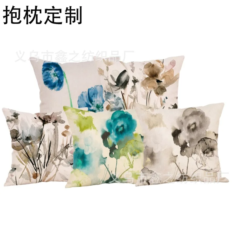 Dachshund Dog Cushion Covers Sausage Dog Painting Cotton Linen Decorative Pillow Covers Bedroom Sofa Home Decoration 45X45cm