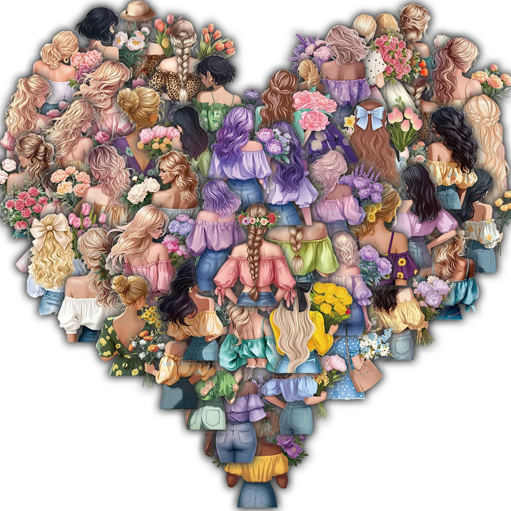 

50 шт., наклейка с цветочным узором для девочек, мотоцикл, эстетический мультфильм, кофе, граффити, багаж, эстетический мотоцикл, скейтборд, водонепроницаемая наклейка