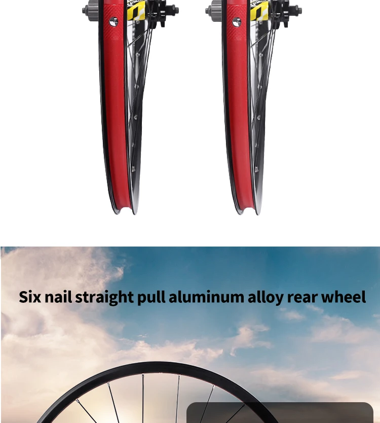 ROCKBAO 26/27,5/29 Zoll Mountainbike-Laufradsatz Sechs-Nagel-Straight-Pull 2/4 Lager 8-11 Gang 24H Aluminiumlegierung MTB Fahrradlaufrad – Detail 5