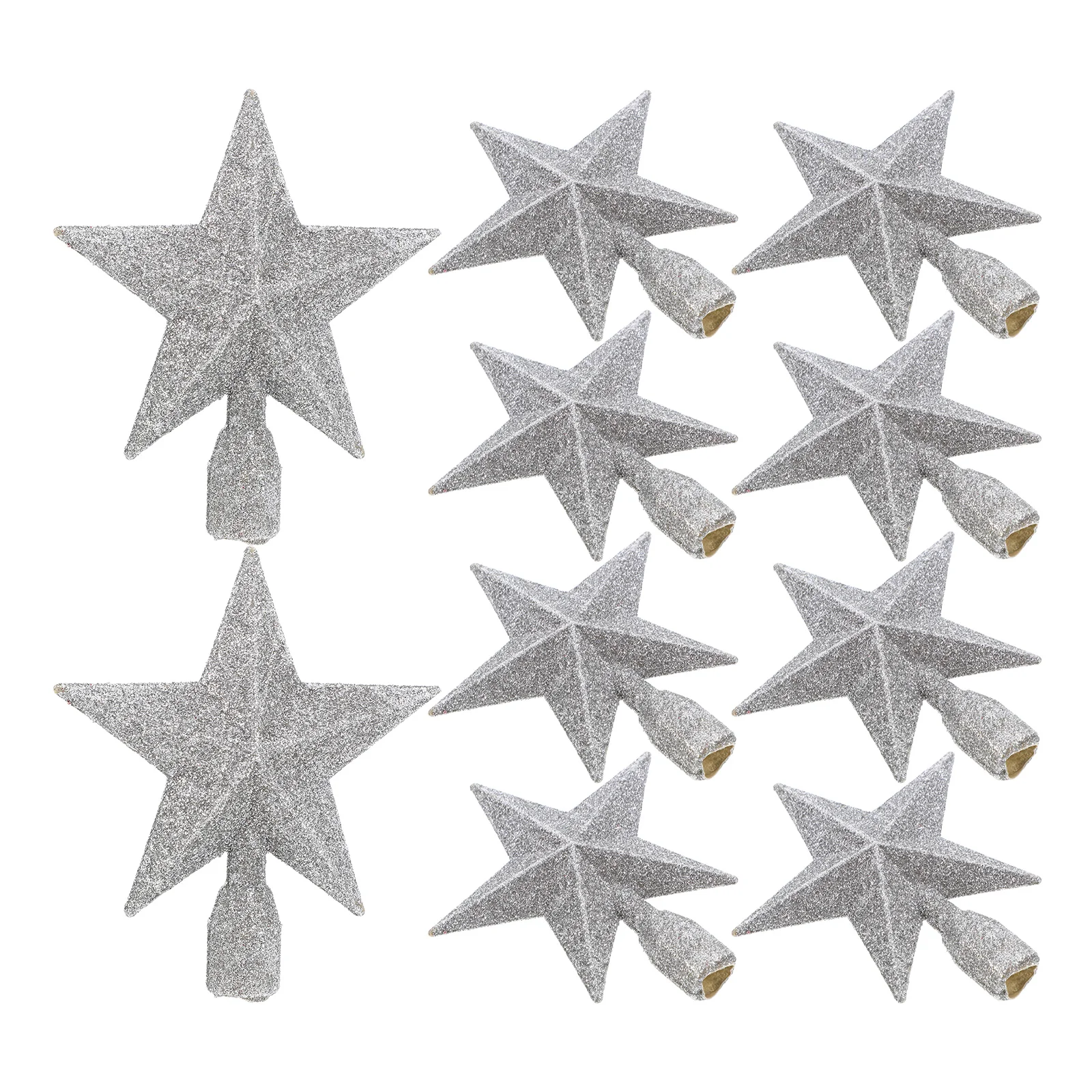 

10Pcs Christmas Tree Star Topper Glitter Festive Ornament for Holiday Display Reusable Sparkle Tree Decoration
