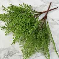 19IN Artificial Fern Leaf Greenery Plant Faux Plastic Decorative Flowers for Home Garden Office Display Decor