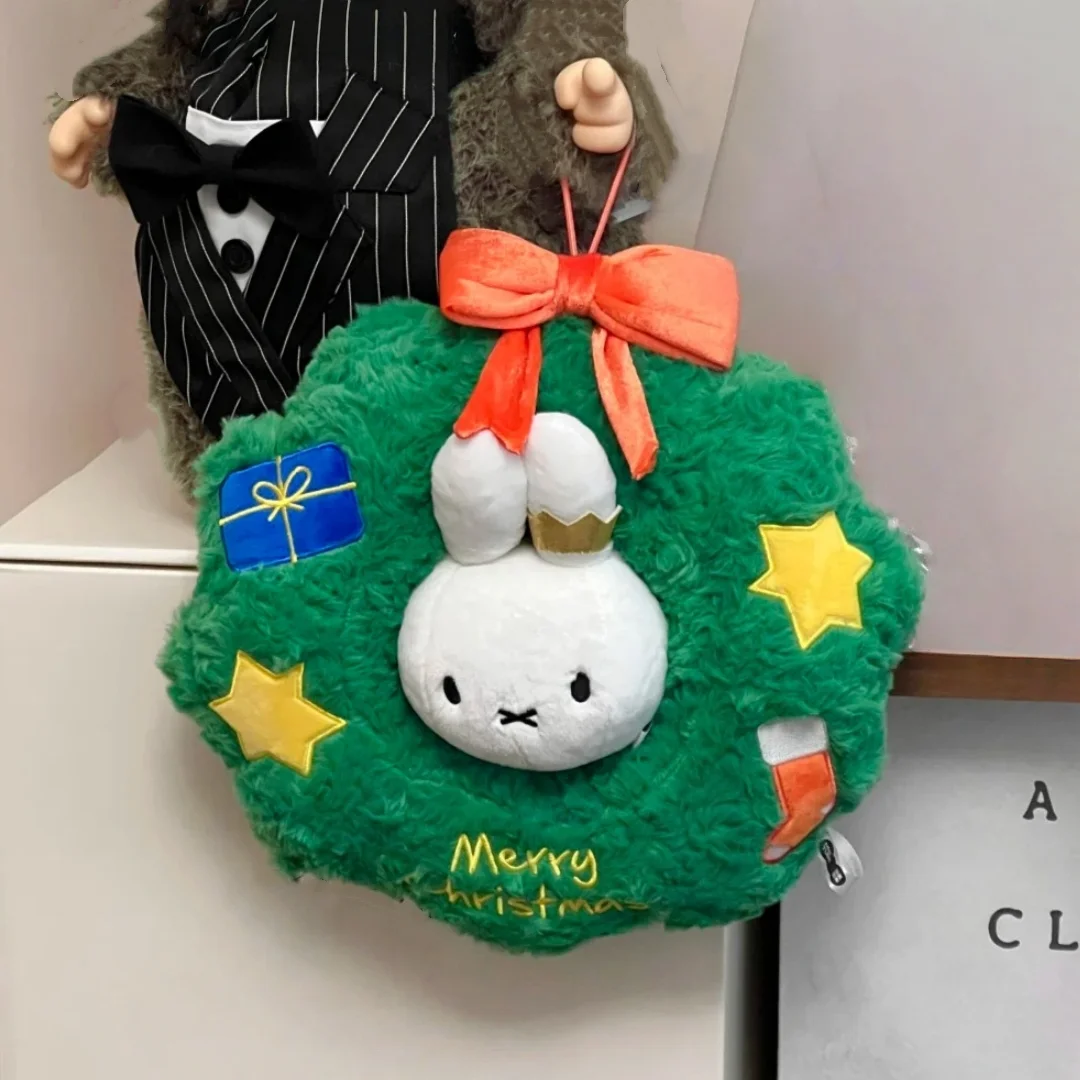 Cute Miffy Christmas Wreath Christmas Decoration Gift Practical Atmosphere Miffy Pendant Decoration