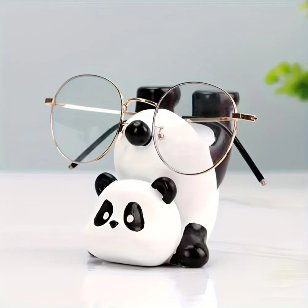 Upside Down Panda Glasses Holder Cute Resin Animal Eyeglass Stand Home Office Desk Decorative Sunglasses Gift for Panda Lovers
