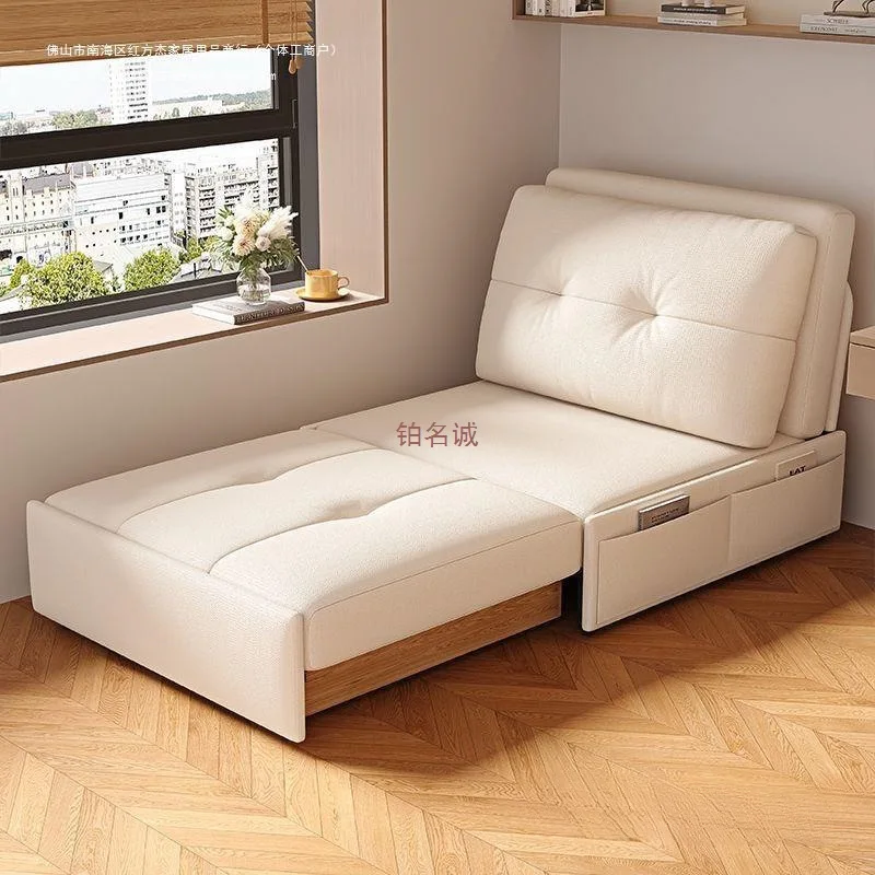 Sofa bed, cream style small apartment, multi-functional living room, Internet celebrity, telescopic balcony, single folding sofa