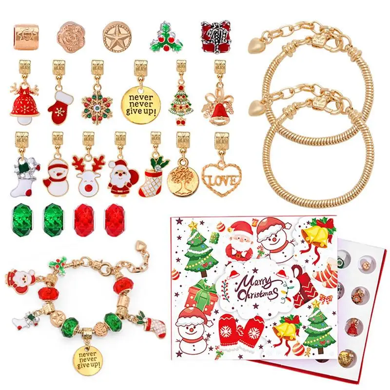 24 Grids Christmas Charm Advent Calendar Jewelry Advent Christmas Bracelet Christmas 24 Days Countdown Calendar Christmas gift