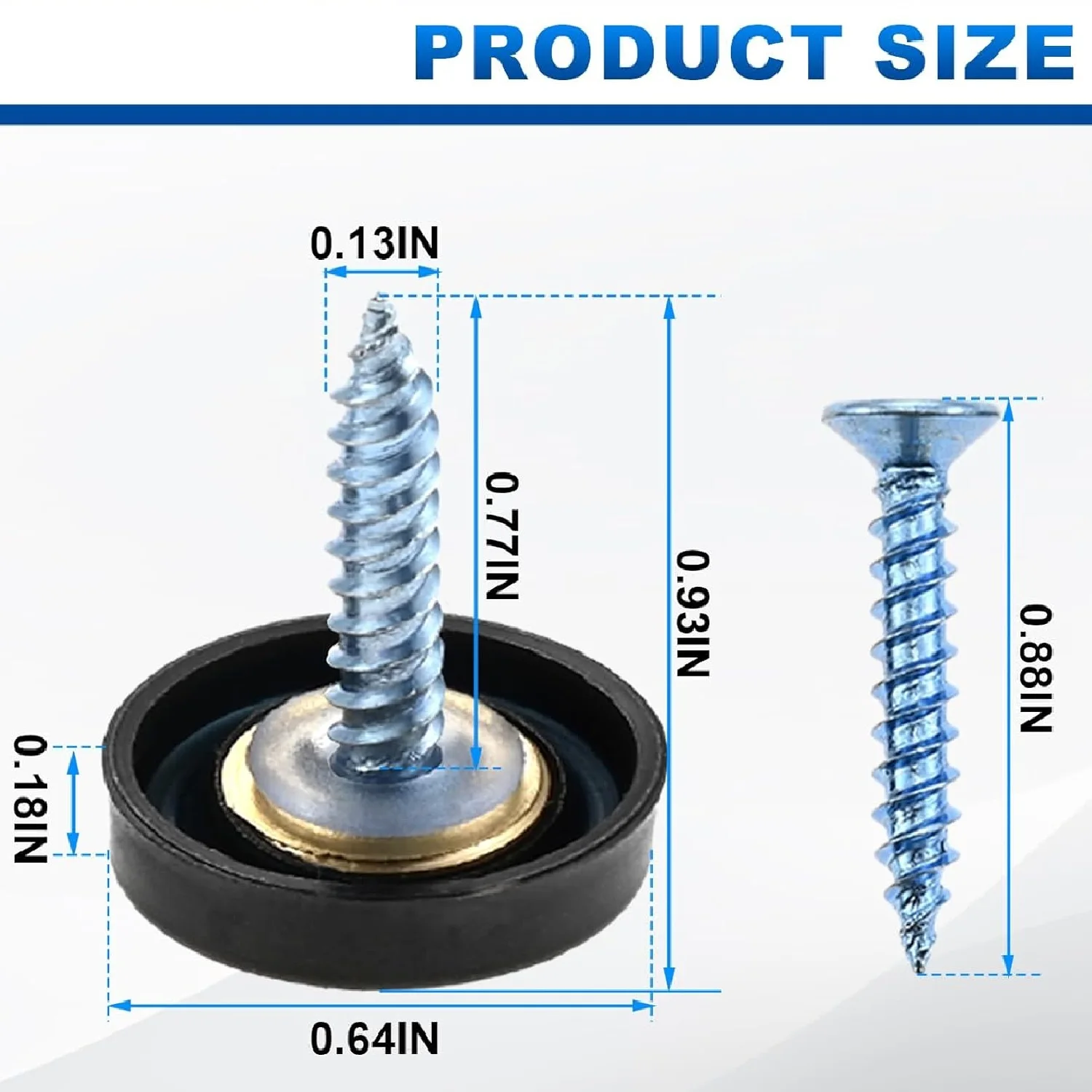 40Pcs Metal Mirror Decorative Screws Nails Cover Caps Gaskets for Sign/Advertising Hardware Tea Tables Wardrobes Glass Furniture