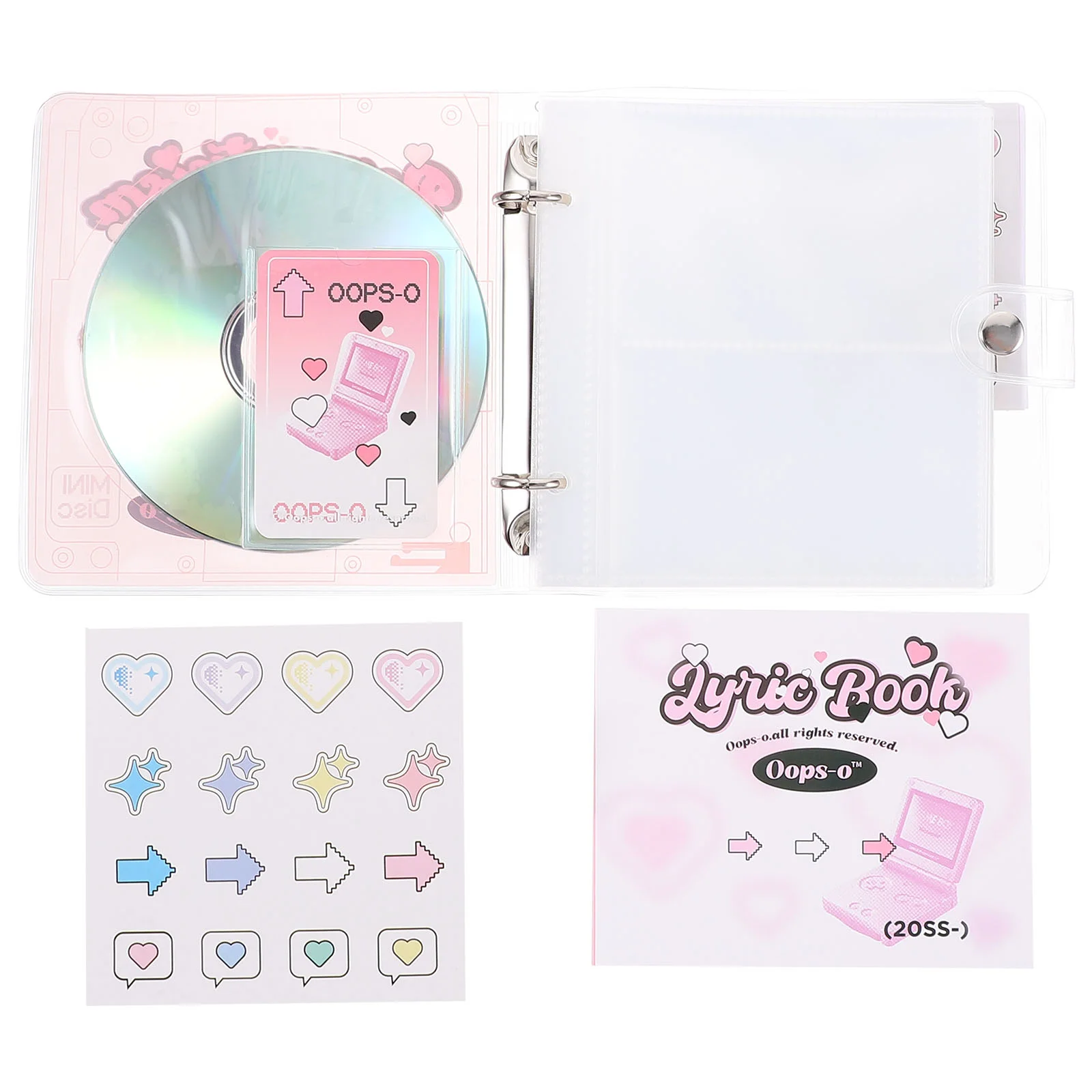 

Collect American Retro CD Album Photo Loose-leaf Storage (pink) Picture Book Friend Binder Cute Pvc