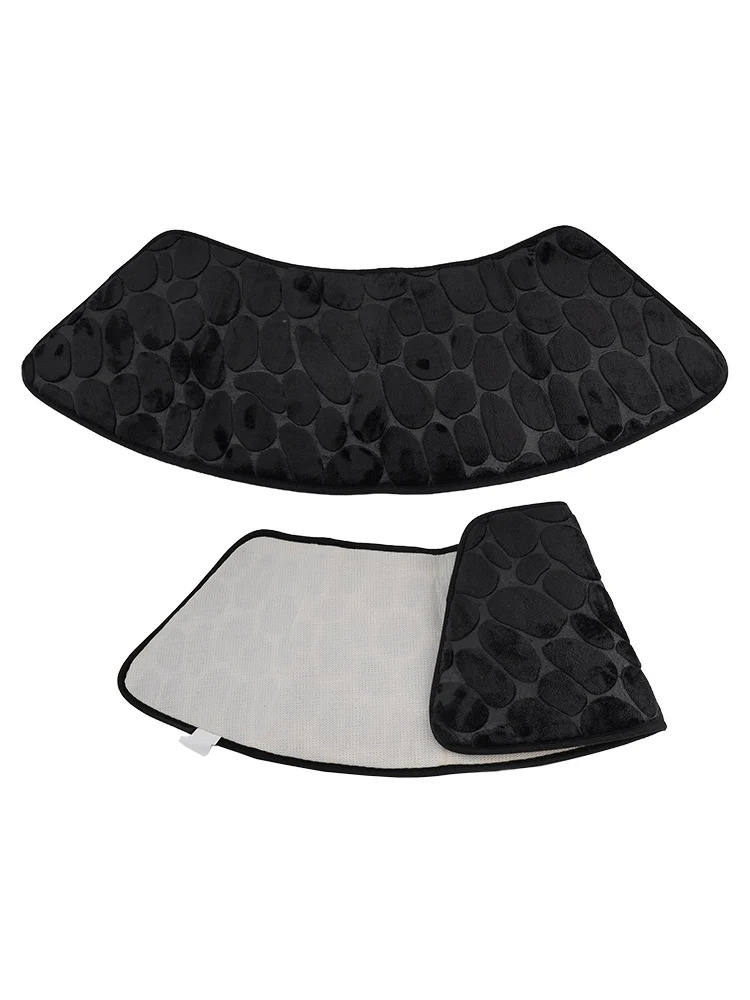Curved Non Slip Mat for Shower Enclosure Washable Polyester Fabric Soft Texture Gentle on Feet Fast Drying for Daily Use
