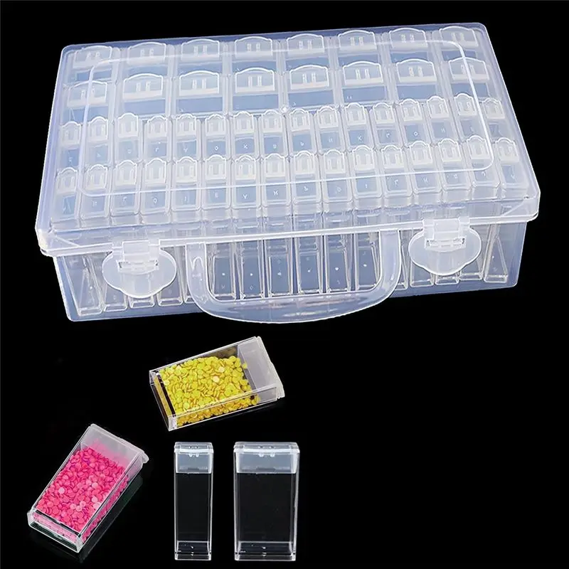 J1UL1N 48 Slots Diamond-Painting Storage Containers, Diamond Art Portable Bead Storage Boxes For Diamond-Painting Accessories