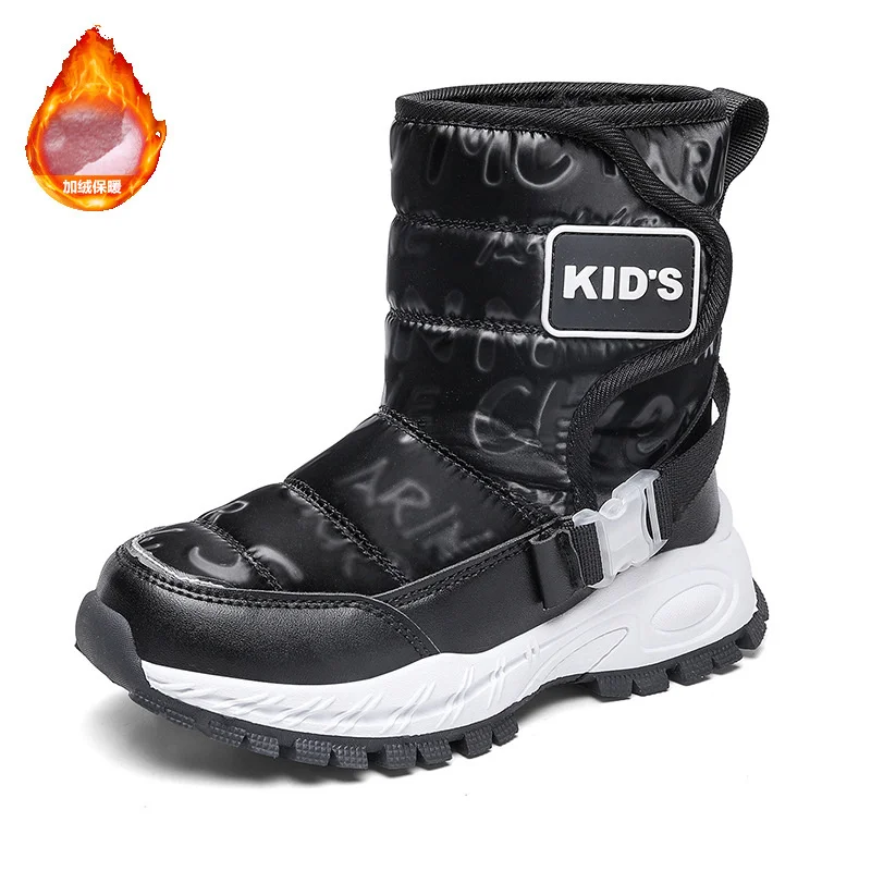 Children Boots Fashion Winter Warm Plush Kid Snows Shoes Fur Waterproof Non-slip Outdoor Sports Ankle Boots for Girl