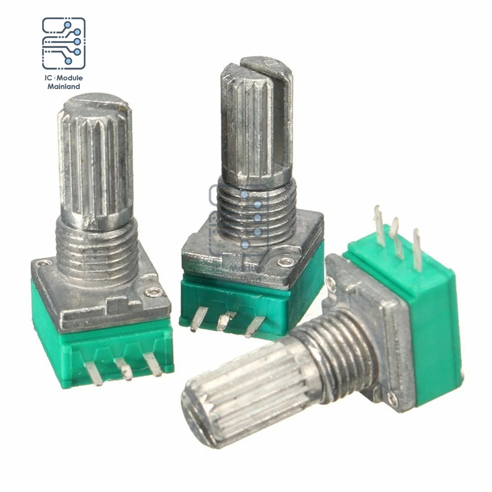 5PCS 6mm 3 pin Potentiometer B Typ 5K 10K B20K B50K B100K B500K ohm Drehen Gerändelt shaft Linear Rotary Potentiometer