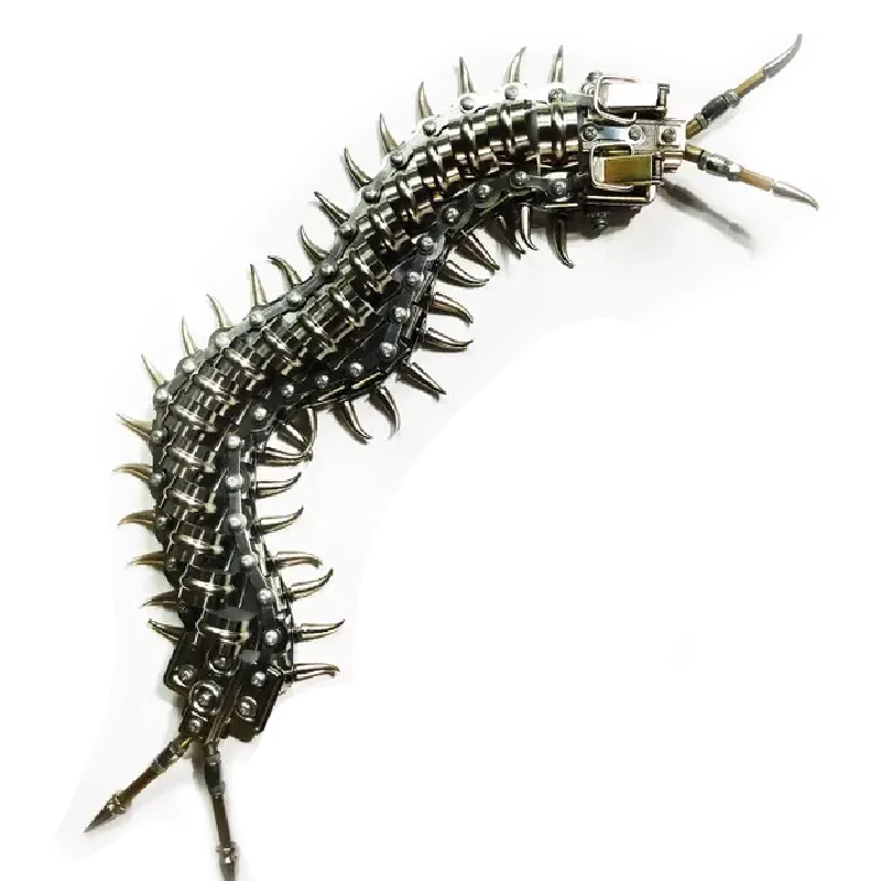 DIY Metal Centipede Model Kit 3d Mechanical Flying Centipede Assembly Building Block Toy Desktop Decorations Kids Adults Gifts