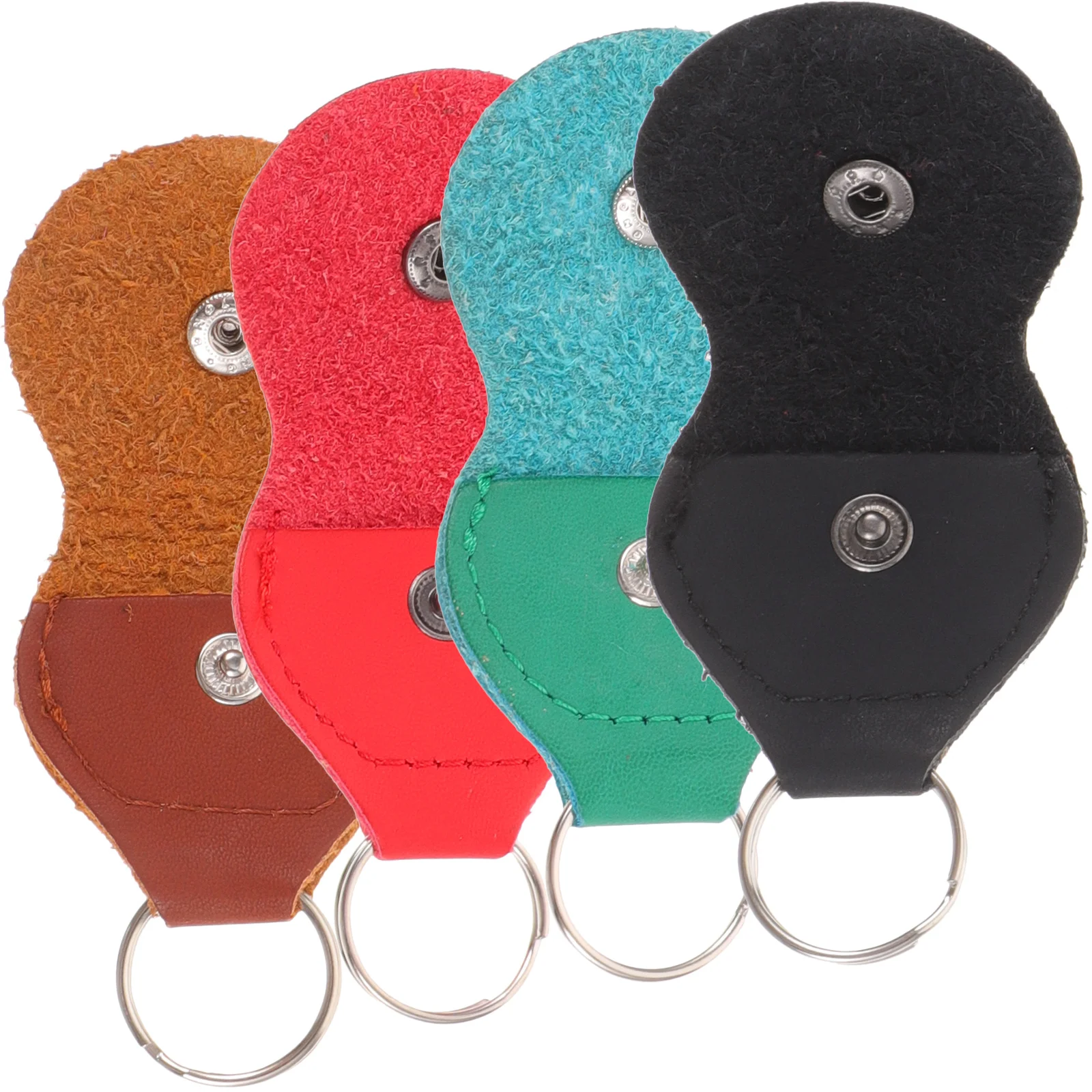 

4pcs Guitar Picks Keychain PU Storage Bag Portable Plectrum Holder Pick Organizer For Guitar Accessories