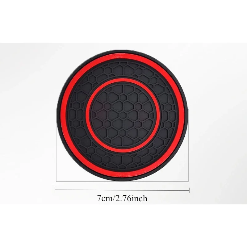 2Pcs 7cm/2.75inch Car Center Console Coaster PVC Anti-Slip Pad Easy Clean Dustproof Honeycomb Interior