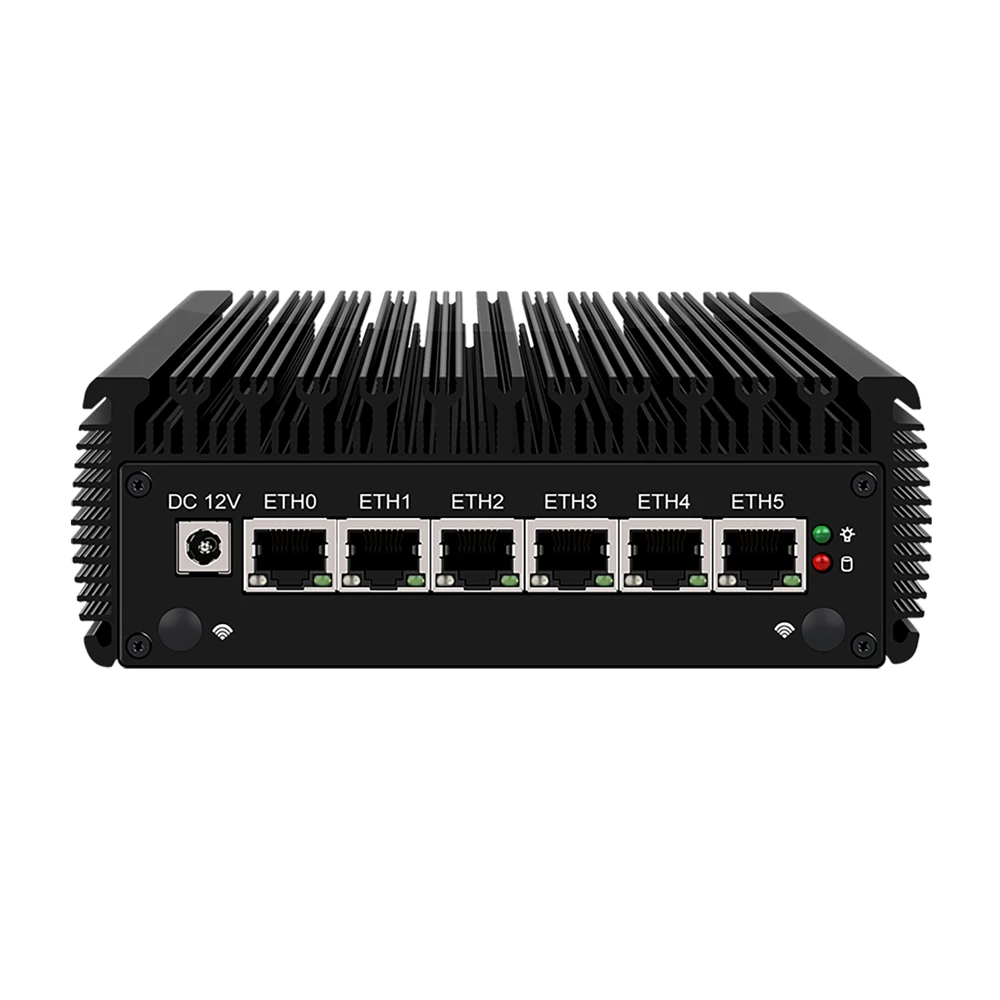 HUNSN RJ05f, устройство микро брандмауэра, роутер ПК, мини-ПК, Intel N6005,AES-NI, 6xintel 2,5 GbE I226-V,DP,HDMI, слот для SIM-карты