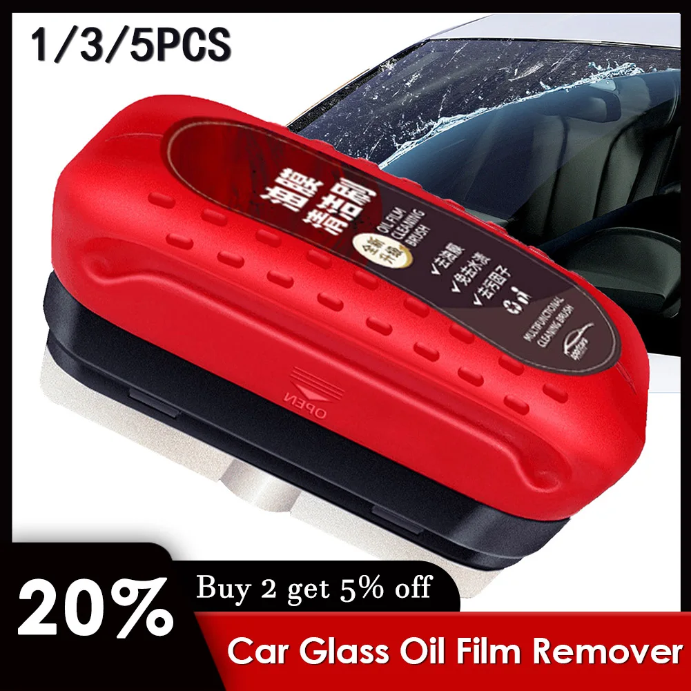 120ML Car Glass Cleaner Automotive Glass Sponge Cleaning Brush Windshield Oil Film Cleaner Glass Polishing Agent Auto Detailing