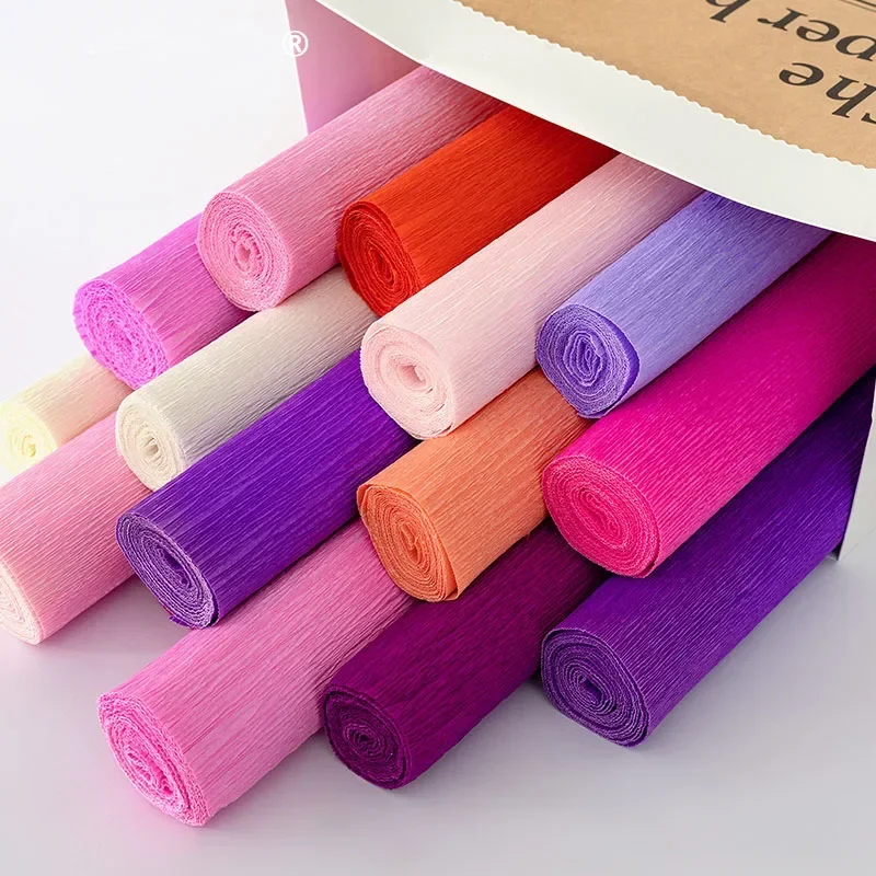 50X250cm Colorful Crepe Paper DIY Handmade Materials Paper Flowers Roses Wedding Decor Christmas Party Stage Window Layout