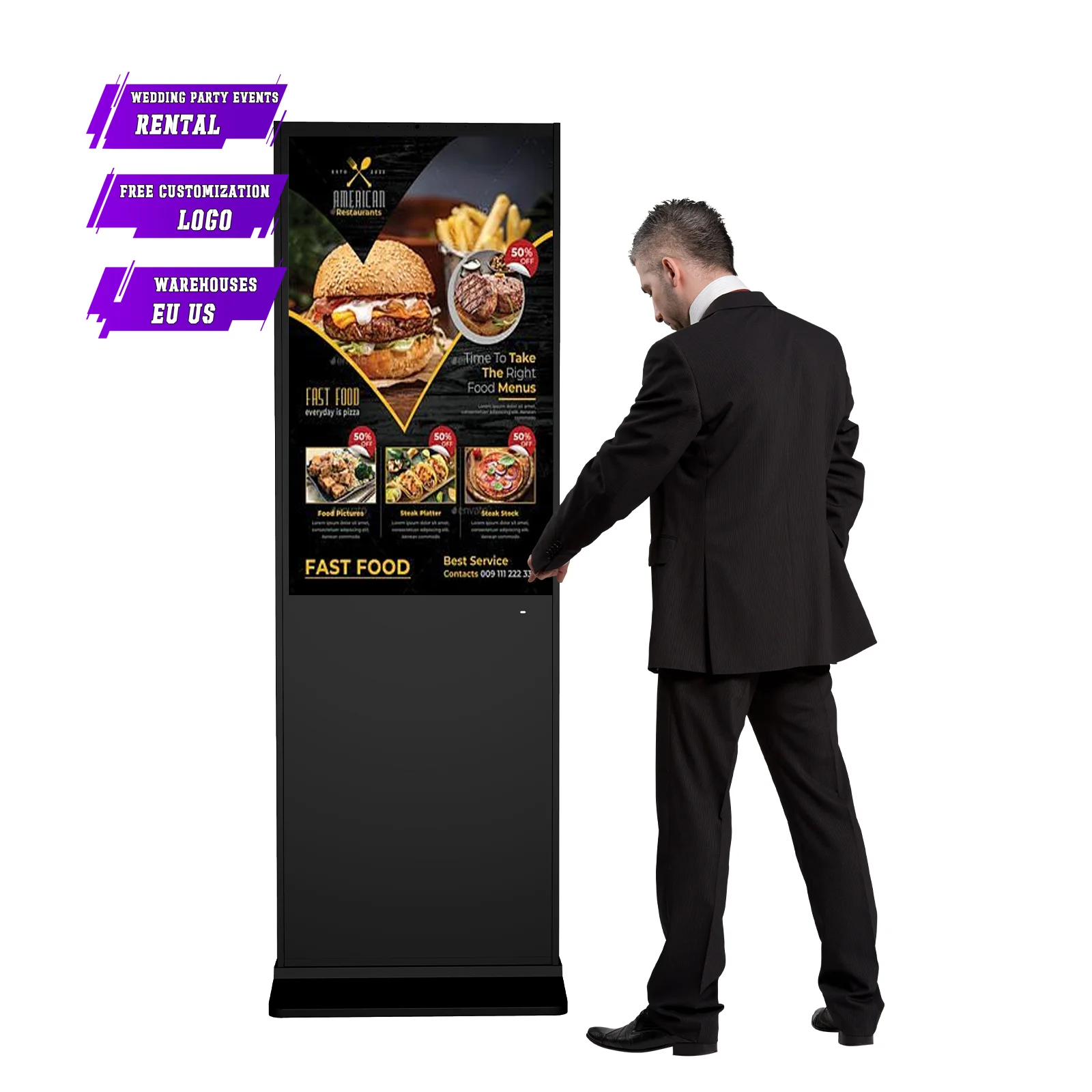 

43-дюймовый внутренний ЖК-цифровой экран Totem OEM ODM медиаплеер 2K рекламное оборудование дисплей реклама