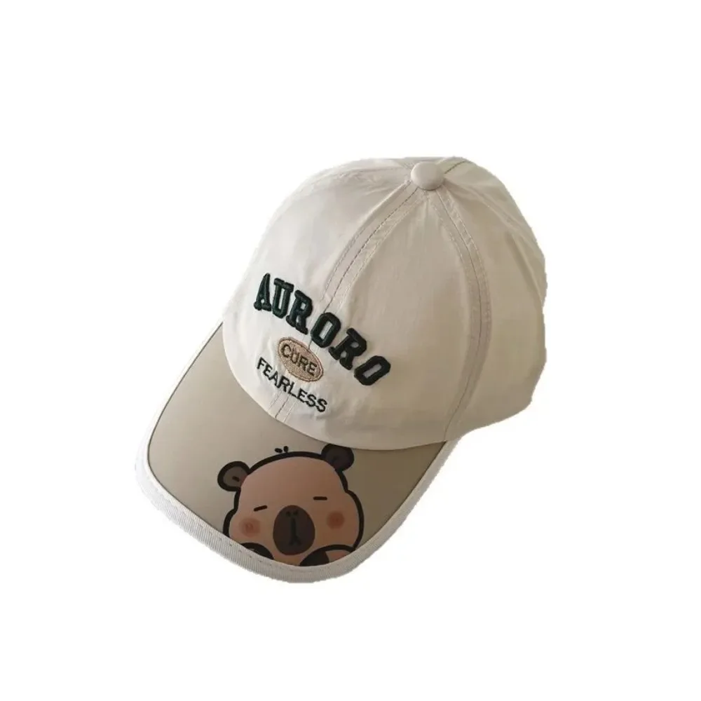 Бейсбольная кепка с милой мультяшной капибарой для детей, милая американская модная фуражка для малышей, весна-лето, солнцезащитный козырек для путешествий, детская шапка
