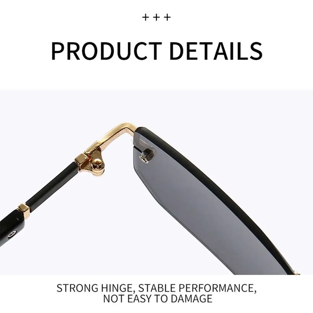 

Fashion UV400 Protection Rimless Rectangle Sunglasses Y2K Shades Frameless Sun Glasses for Women & Men